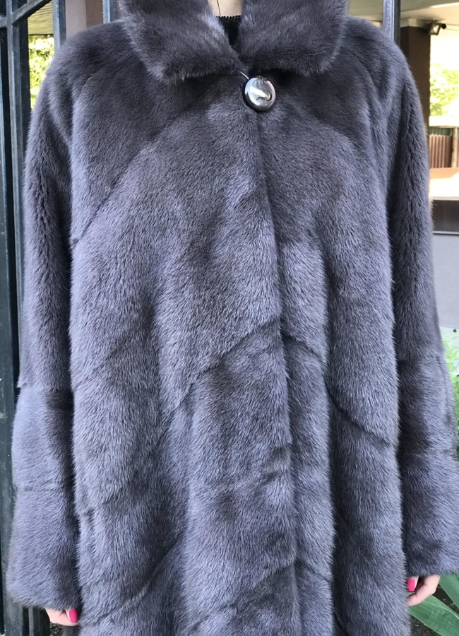 Норковая шуба в цвете капучино модель № 356-5М в рассрочку