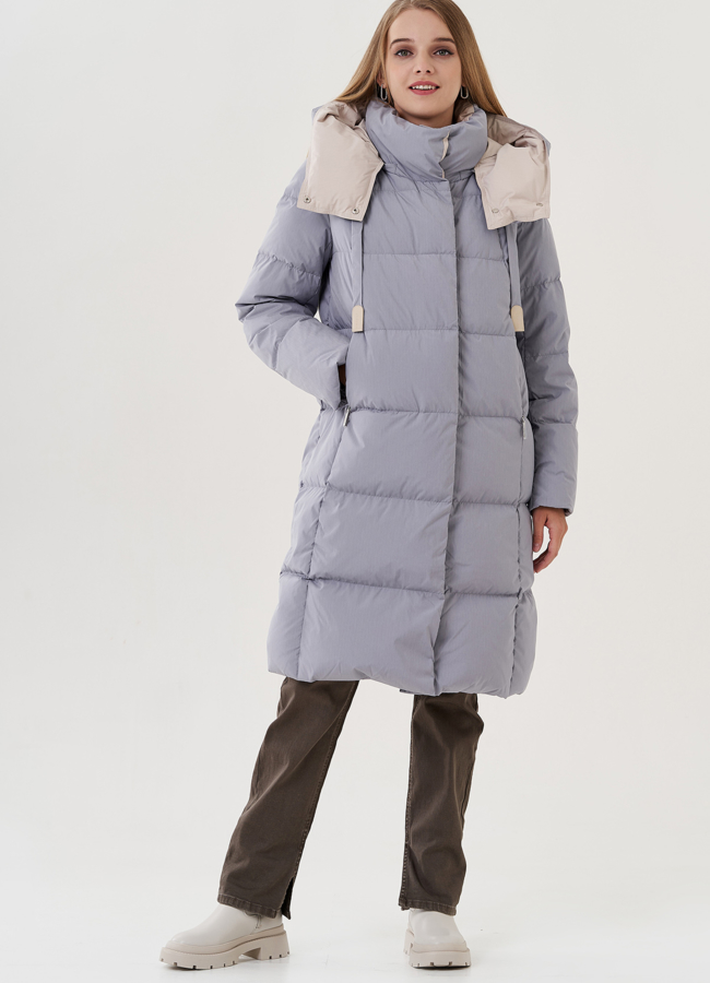 Женский пуховик с капюшоном  модель № 25706 универмаг малина
