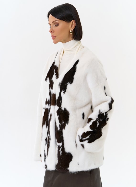 Жакет из меха норки в расцветке 