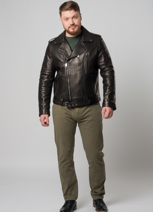 фото Мужская куртка из натуральной кожи модель № Е-49