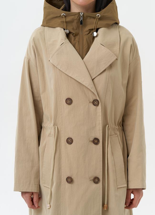 Длинный плащ парка с капюшоном модель № 30037 универмаг малина