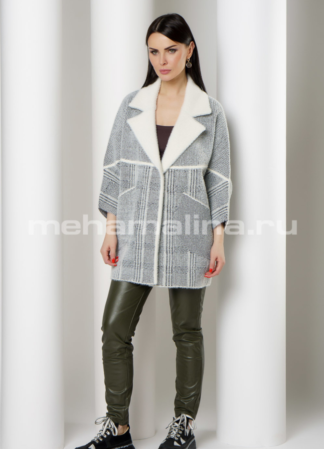 Пальто из микроворса модель № C-651 в кредит