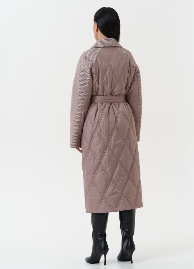 Женское утепленное пальто с английским воротником модель № 27153 универмаг малина