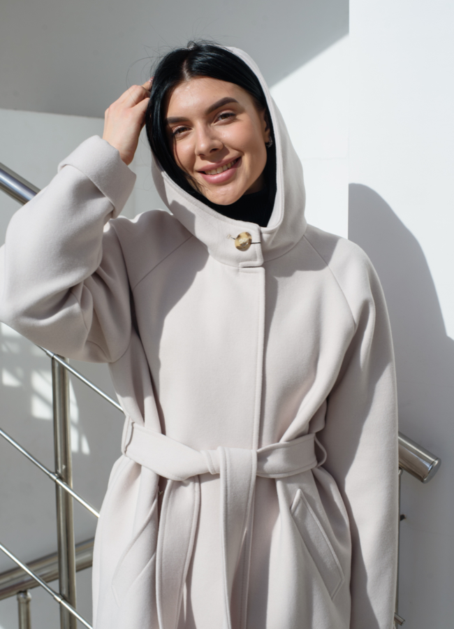 Светлое женское полупальто  Electra Style модель № 22265 универмаг малина