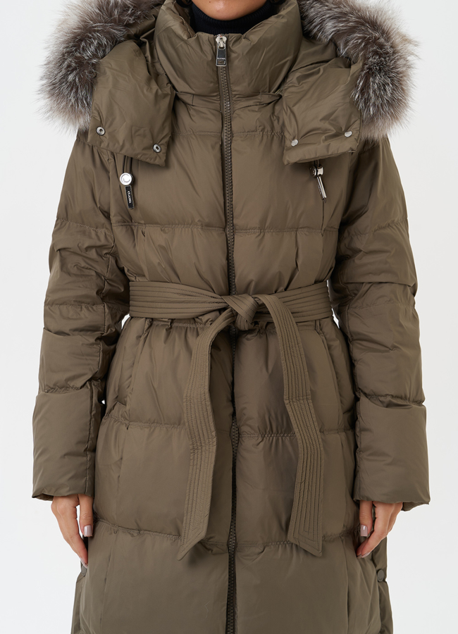 Пуховик с мехом песца модель № 28497 в рассрочку