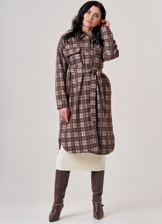 Женское полупальто-рубашка модель № 02 в кредит