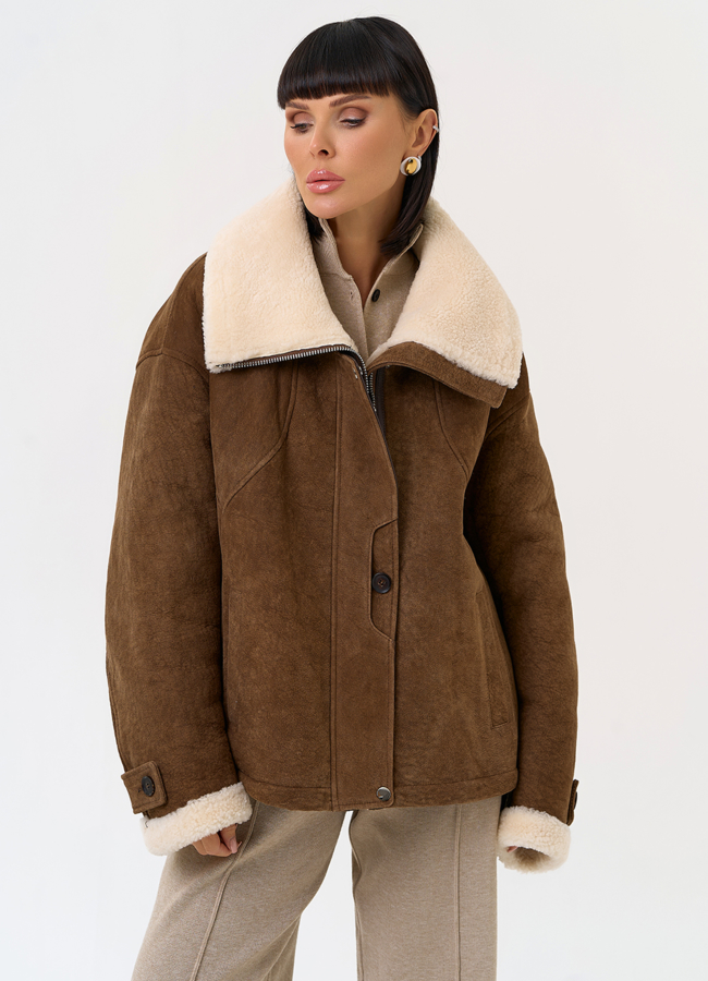 Женская натуральная дубленка в коричневом цвете модель № 31571 универмаг малина Женская натуральная дубленка в коричневом цвете модель № 31571 универмаг малина