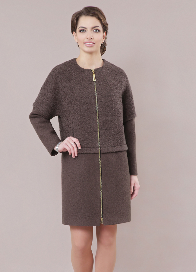 Пальто из турецкого велюра модель № М-373 меха малина