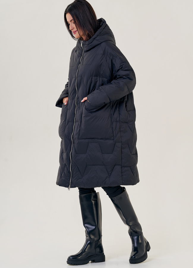 Женский пуховик оверсайз  модель № 23227 универмаг малина