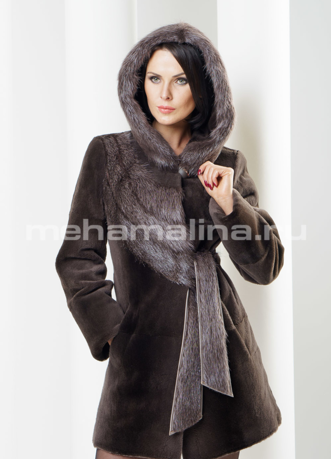 Шуба из стриженой нутрии 