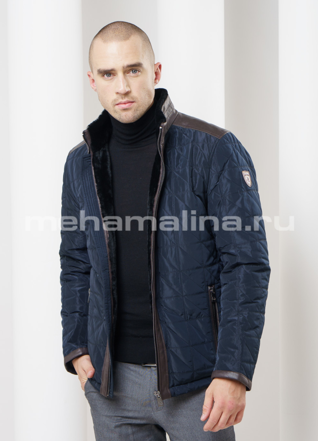 фото Куртка синего цвета модель № KP-112