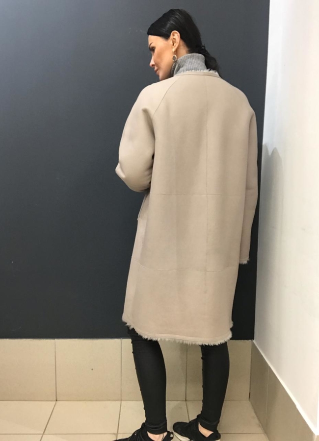 Двусторонняя дубленка из мериноса модель № 7678 универмаг малина