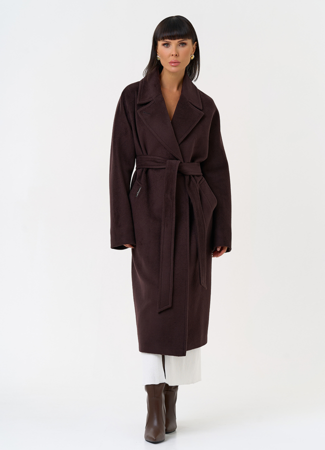 Женское пальто в коричневом цвете модель № 31338 универмаг малина