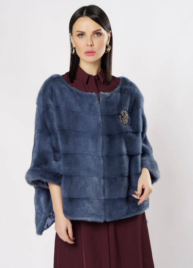 Куртка из норки трансформер модель № S-870 универмаг малина