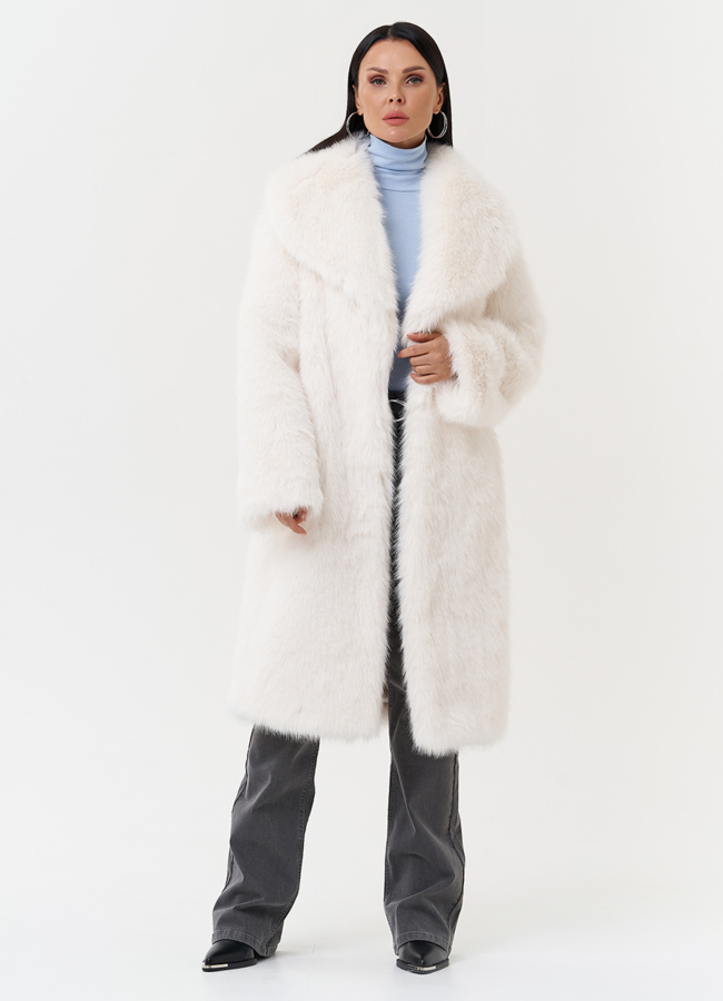 Женская шуба из эко меха модель № 28688 универмаг малина