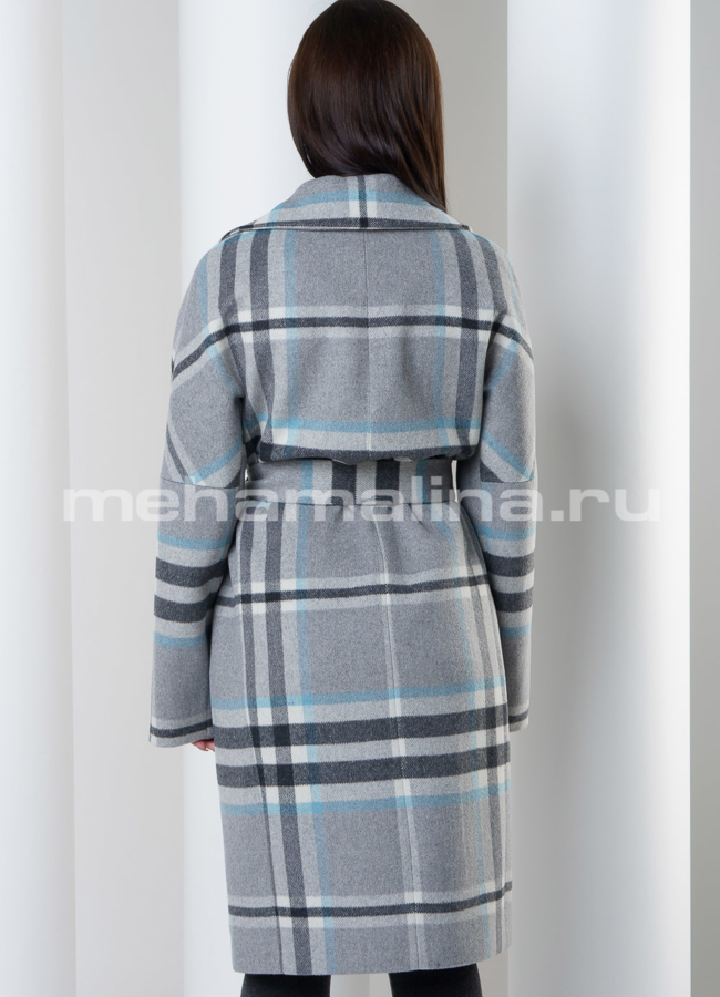 Пальто Aurora в клетку модель № 321/1 универмаг малина