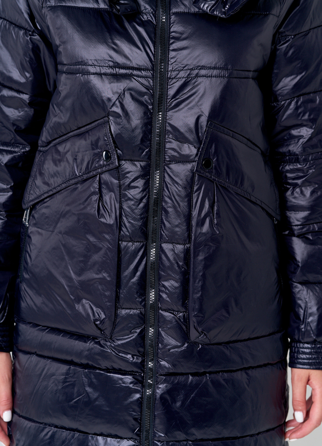 Демисезонное пальто черного цвета модель № 21576 универмаг малина