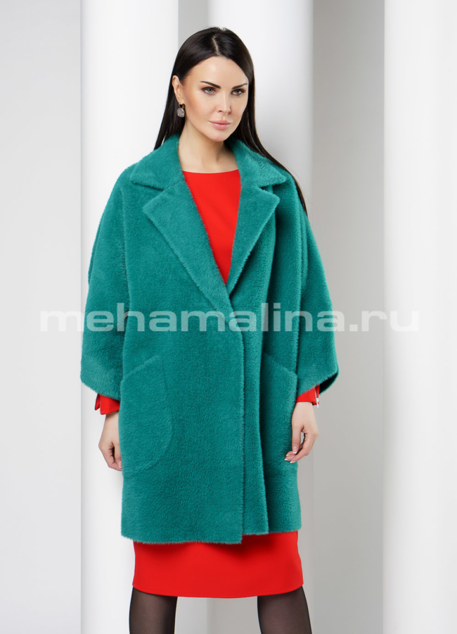 Женское пальто из микроворса модель № 10970 универмаг малина