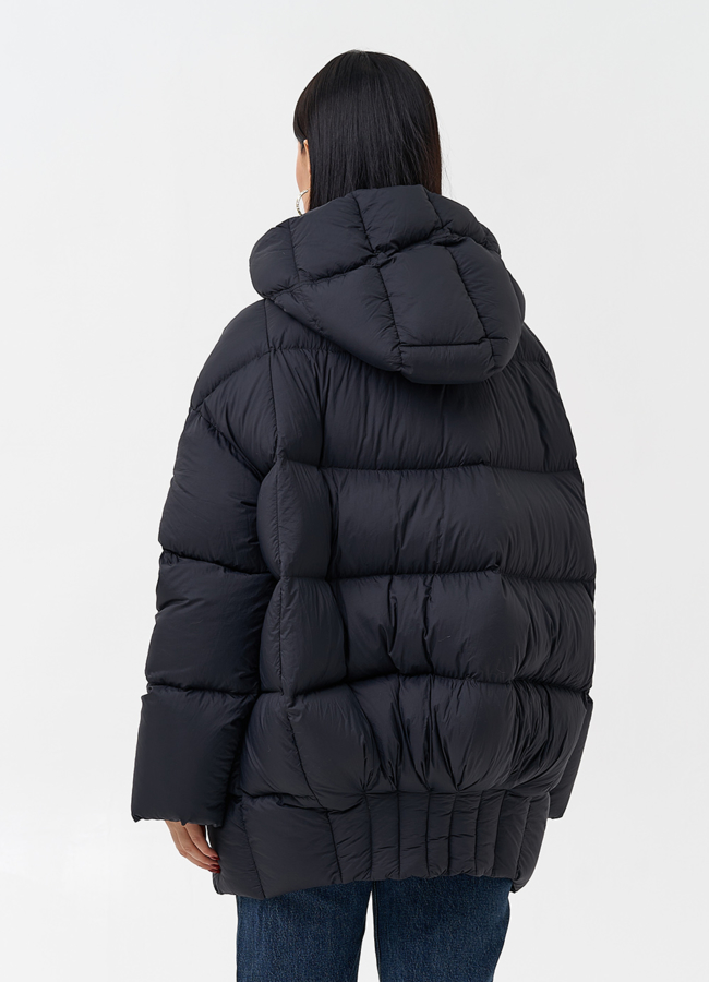 Женский пуховик с капюшоном  модель № 28969 универмаг малина