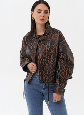 Леопардовая кожаная куртка