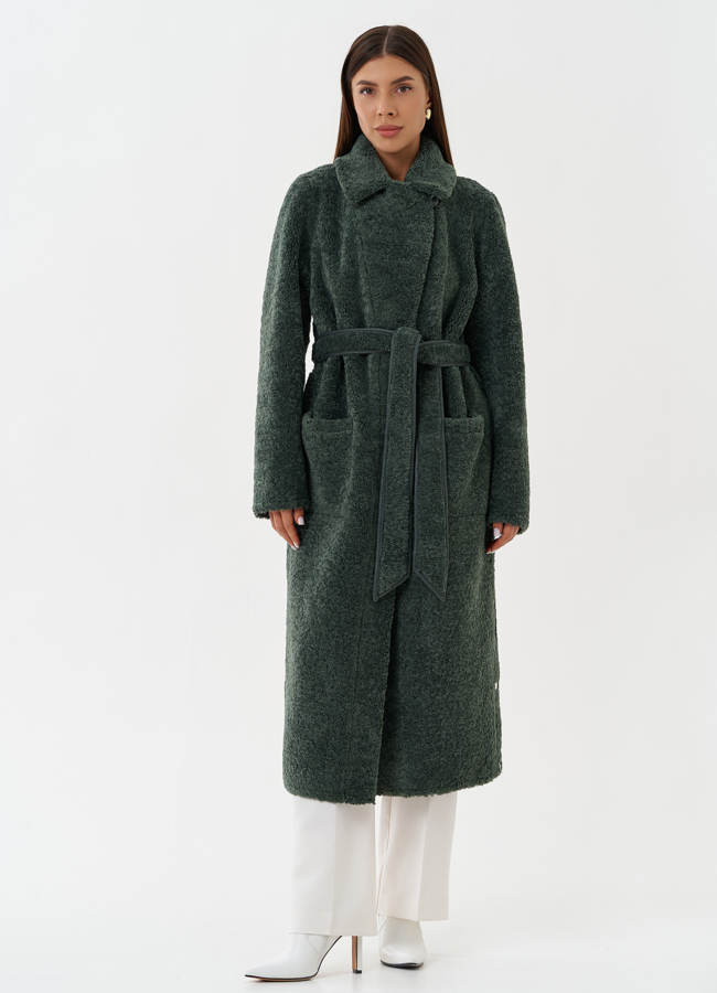 Двухсторонняя дубленка из эко кожи модель № 27778 универмаг малина