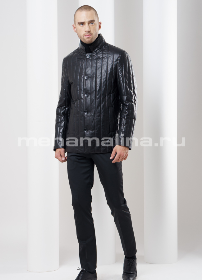 Мужская кожаная куртка модель № KP-159 в рассрочку