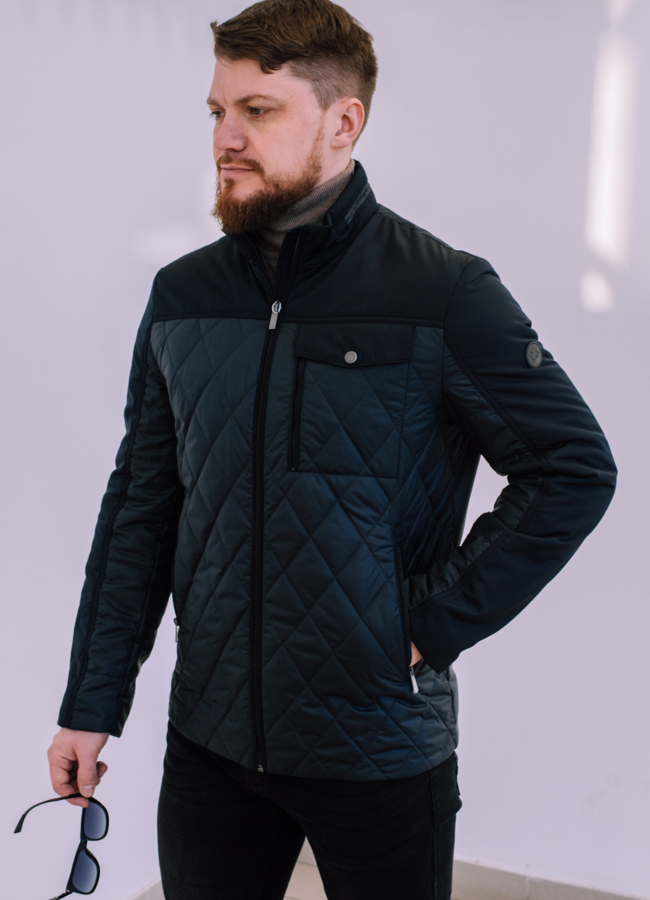 Мужская куртка синего цвета  модель № 22533 в рассрочку