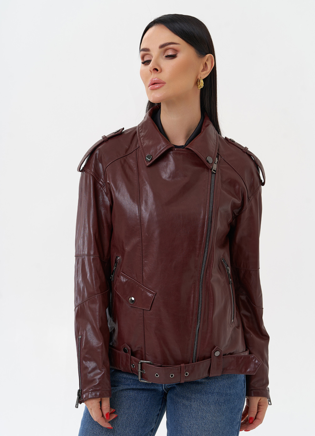 Женская косуха бордового цвета модель № 77877 универмаг малина Женская косуха бордового цвета модель № 77877 универмаг малина