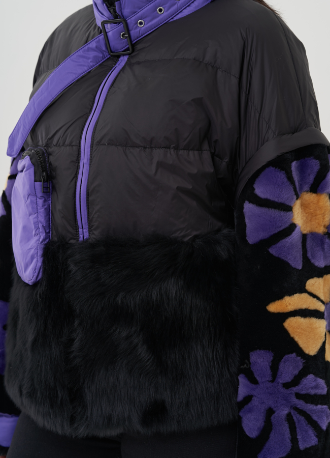 Женская куртка с цветочным декором модель № 25483 универмаг малина