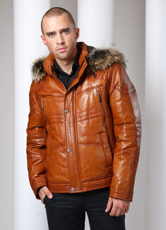 фото Кожаный пуховик модель № ПМ-2 фото Кожаный пуховик модель № ПМ-2