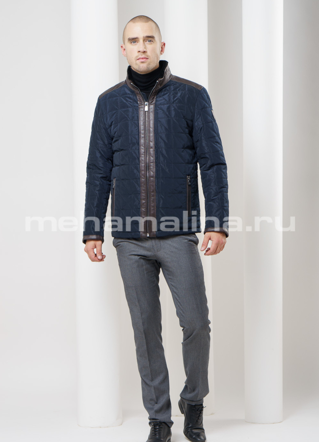 Куртка синего цвета модель № KP-112 в рассрочку