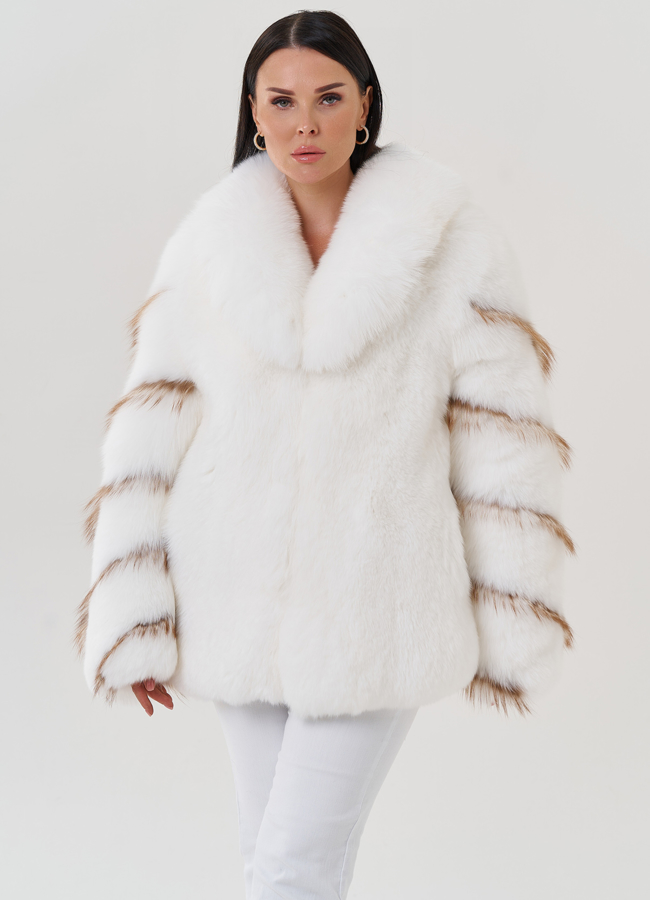 Женская шуба из меха лисы  модель № 27614 универмаг малина