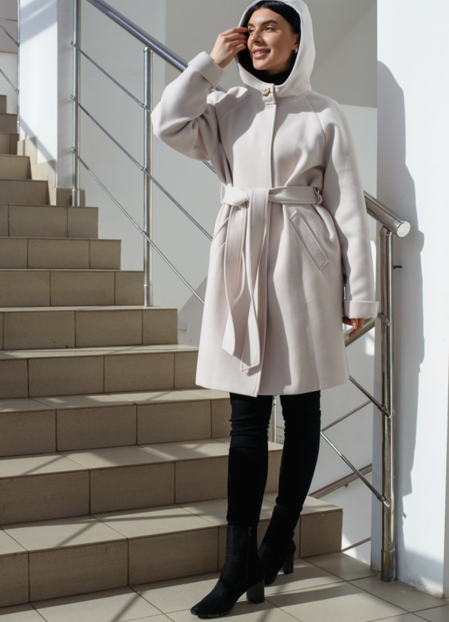 Светлое женское полупальто  Electra Style модель № 22265 универмаг малина