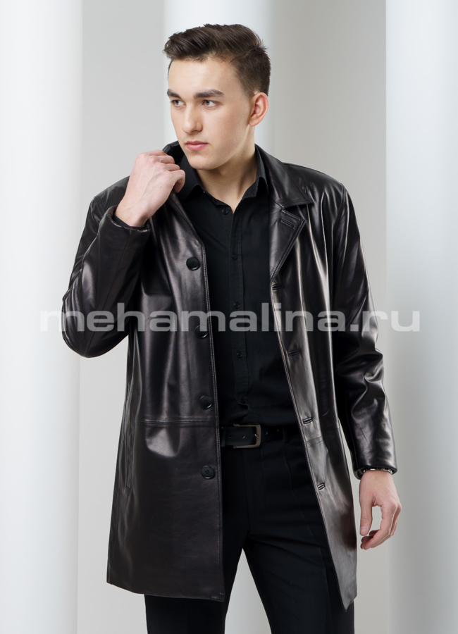 Удлиненная куртка модель № KP-176 меха малина