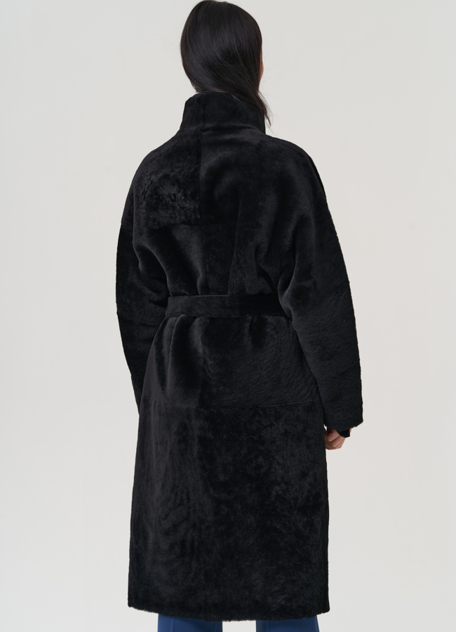 Женская дубленка в черном цвете модель № 25525 универмаг малина