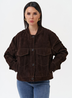 Куртка из замши коричневого цвета