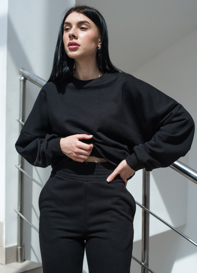 Женский костюм черного цвета модель № 2112 в кредит