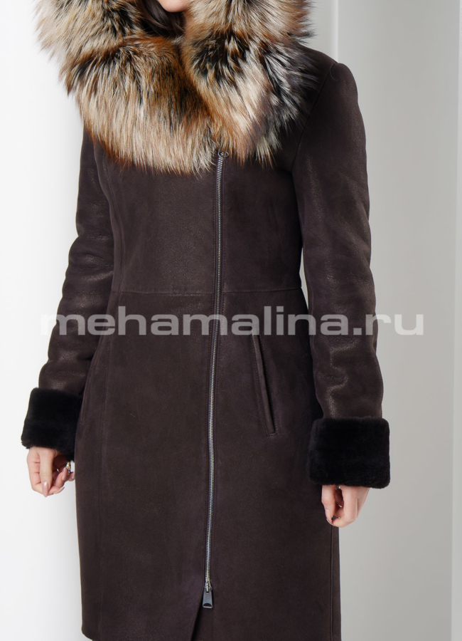 Дубленка с покрытием модель № D-202 универмаг малина