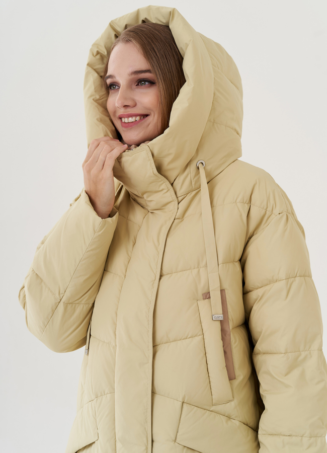 Пуховик женский с капюшоном  модель № 25025 универмаг малина