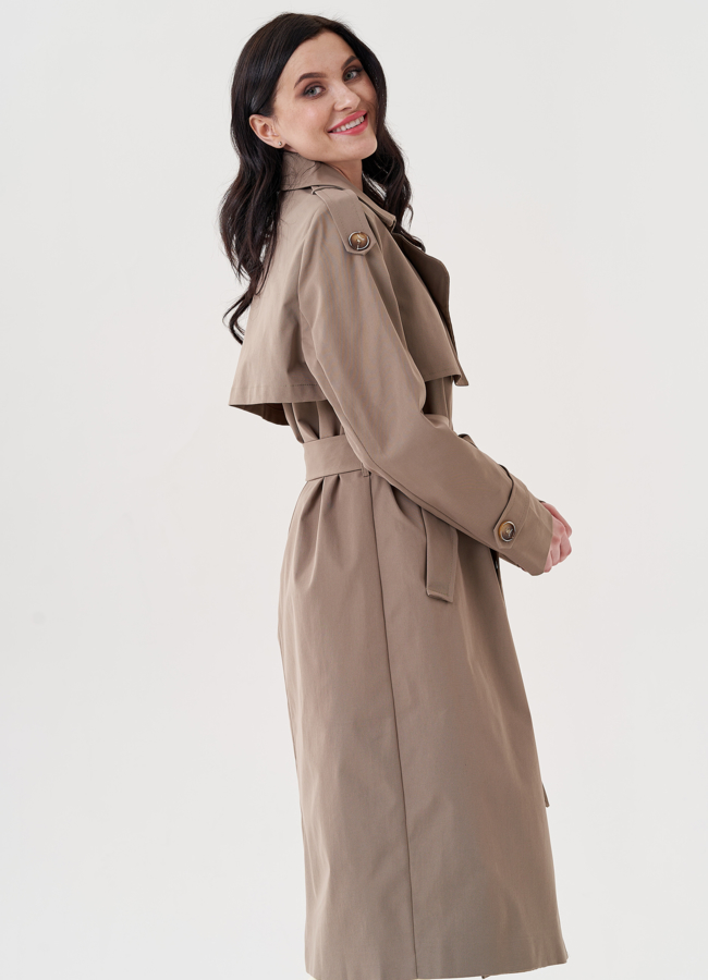 Плащ женский с английским воротником   модель № 24470 в кредит