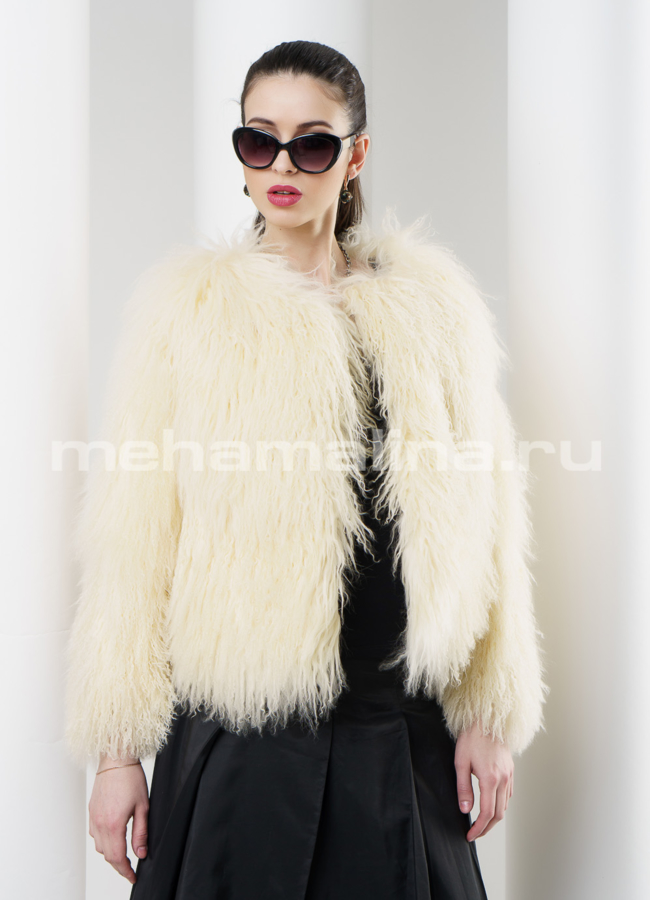 Жакет лама модель № M-99 меха малина