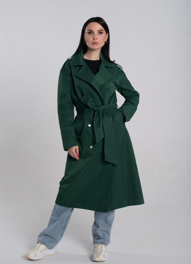 Плащ женский с английским воротником   модель № 24549 меха малина