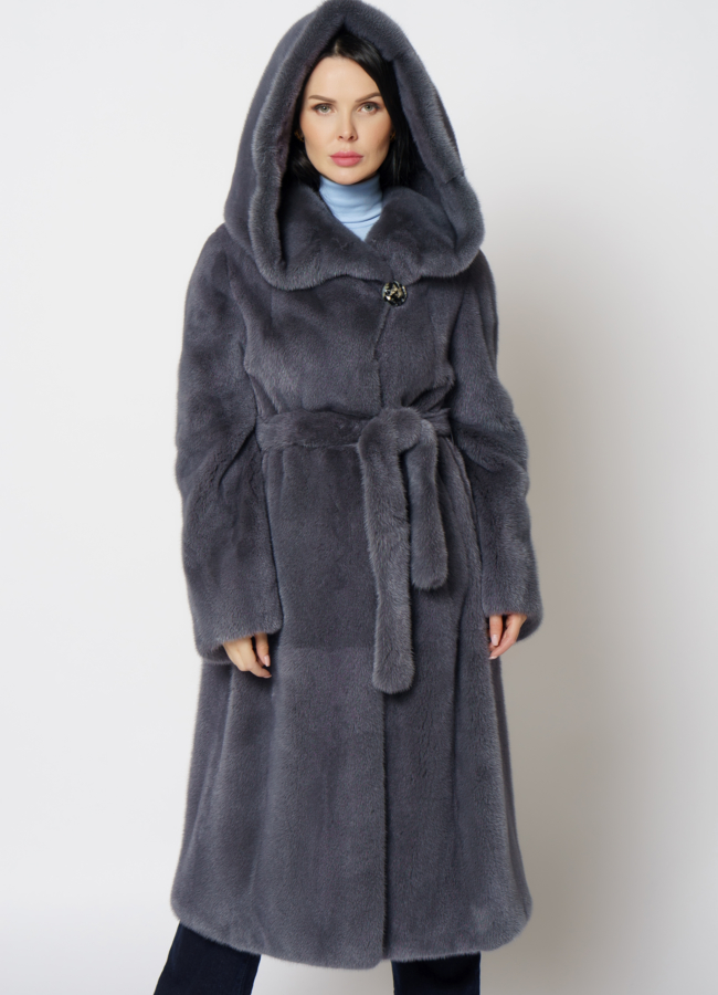 Шуба под пояс из скандинавской норки модель № S-512 в кредит