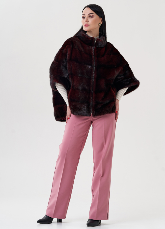 Короткая шуба на молнии  модель № 24385 в кредит