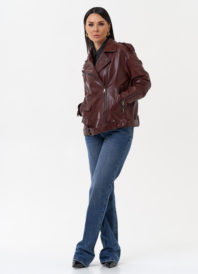 Женская косуха бордового цвета модель № 77877 универмаг малина Женская косуха бордового цвета модель № 77877 универмаг малина