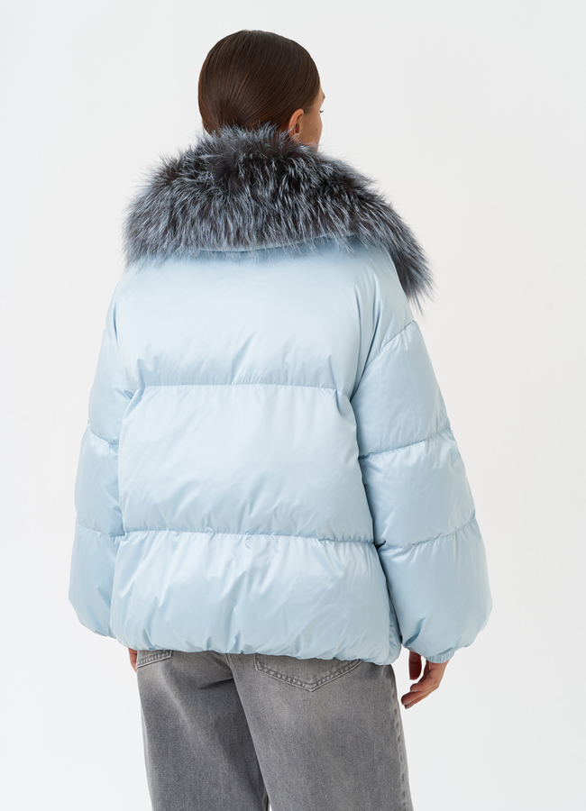 Куртка с мехом енота модель № 28831 универмаг малина