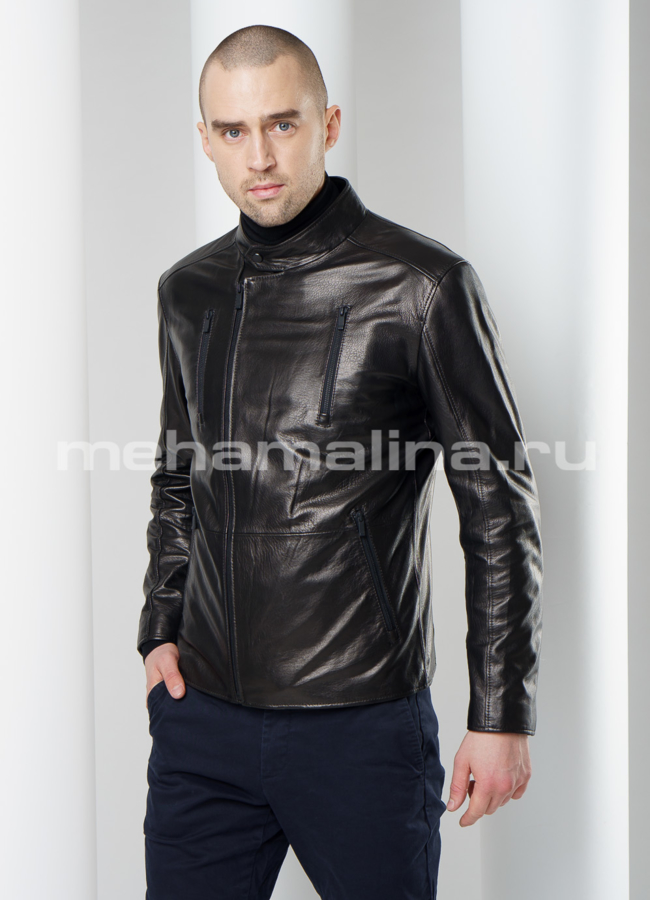 Кожаная куртка модель № KP-211 универмаг малина