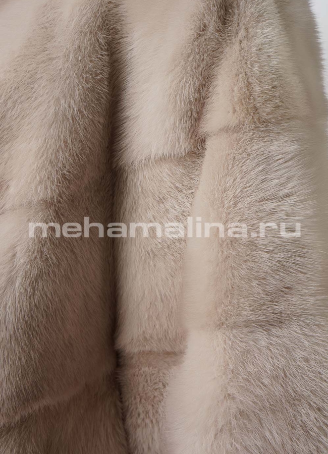 Укороченная норковая шуба в цвете пудра модель № S-740 универмаг малина