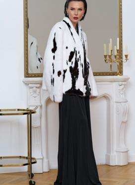 Жакет из меха норки в расцветке 