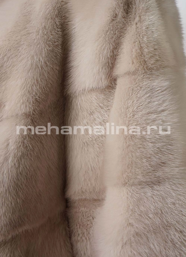 Укороченная норковая шуба в цвете пудра модель № S-740 универмаг малина